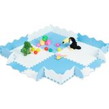 Relaxdays Speelmat Puzzel - met Rand - Puzzelmat - Foam Speeltegels - Speeltapijt Baby - Blauw