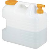 Relaxdays jerrycan met kraan, 20 liter, voor drinkwater, kunststof, bpa-vrij, met handvat, voor camping, wit/oranje