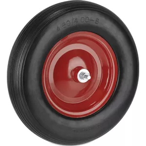 Relaxdays kruiwagenwiel 4.00-6, rubber, kunststof velg, reservewiel, met adapters, massief, tot 100 kg, zwart/rood Relaxdays kruiwagenwiel 4.00-6, rubber, kunststof velg, reservewiel, met adapters, massief, tot 100 kg, zwart/rood