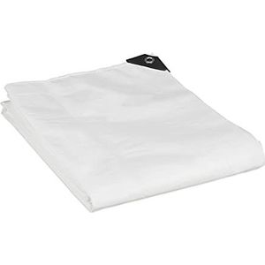 afdekzeil wit 120g/m² - scheurvast zeil van PE - met ringen - waterdicht - tuinmeubelen - 4 x 5 m