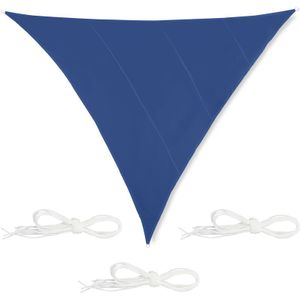 Sonnensegel dreieckig, 6x6x6 m, wasserabweisend, UV-Schutz, mit Spannseilen, Dreiecksegel Garten, dunkelblau - Relaxdays