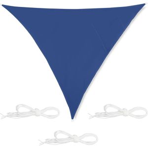 Relaxdays Schaduwdoek driehoek - zonwering doek - spanzeil - div. groottes - donkerblauw - 4 x 4 x 4 m