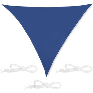 Relaxdays Schaduwdoek driehoek - zonwering doek - spanzeil - div. groottes - donkerblauw - 3 x 3 x 3 m