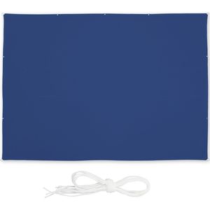 Relaxdays Schaduwdoek rechthoek - zonweringdoek - scheurvast - met ogen - spanzeil - blauw - 4,5 x 5,5 m
