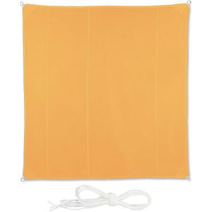Relaxdays schaduwdoek vierkant - 5 x 5 m - uv-bestendig - tuin - waterdicht - terras & balkon - geel