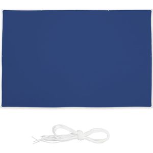 Relaxdays Schaduwdoek rechthoek - zonweringdoek - scheurvast - met ogen - spanzeil - blauw - 2 x 4 m