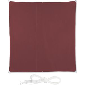 Relaxdays schaduwdoek vierkant, B x D: 2,5 x 2,5 m, waterafstotend, polyester, met scheerlijnen, tuin & terras, bordeaux Relaxdays schaduwdoek vierkant, B x D: 2,5 x 2,5 m, waterafstotend, polyester, met scheerlijnen, tuin & terras, bordeaux