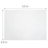 Sonnensegel rechteckig, 2,5 x 3,5 m, wasserabweisend, UV-beständig, mit Spannseilen, Terrasse, Balkon, weiß - Relaxdays
