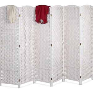 Relaxdays kamerscherm 6 panelen - kamerverdeler - klapbaar - scheidingswand - roomdivider - wit