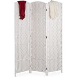 Relaxdays kamerscherm 3 panelen - scheidingswand - roomdivider - kamerverdeler - klapbaar - wit