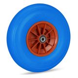 Relaxdays kruiwagenwiel 4.00-6, rubberen wiel met kunststof volg, anti-lek, reservewiel, 100 kg, blauw-rood