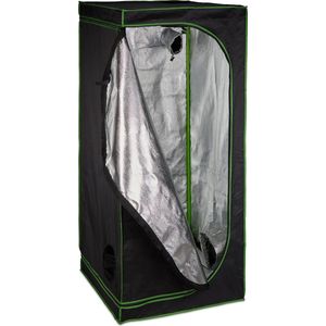 kweektent - 180 x 80 x 80 cm - reflectiefolie binnenin - verduisterend - zwart-groen