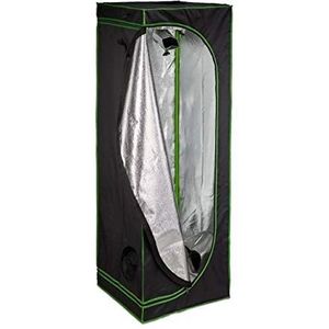 kweektent - 180 x 60 x 60 cm - reflectiefolie binnenin - verduisterend - zwart-groen