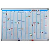 Relaxdays whiteboard planner - magneetbord - planbord - memobord - magnetisch - 60 x 90 cm - maandplanner