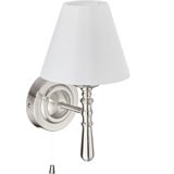 Relaxdays wandlamp binnen - muurlamp met lampenkap - lamp wandmontage - E14 - stof/metaal - messing
