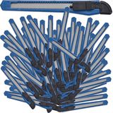 Relaxdays afbreekmes 100 stuks - 9 mm snijmes - afbreekbaar - tapijtmes - hobbymes - grijs