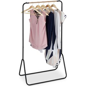 Relaxdays kledingrek metaal - garderoberek - kapstok - kleding rek - garderobe - hout - houtlook