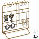 Sieradenrekje - Goud - Metaal - 21x20x10 cm - Oorbellenhouder