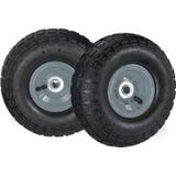 Steekwagenwiel - Set van 2 - Rubber - Zwart