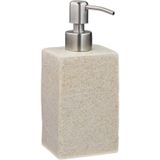 Relaxdays zeeppompje handzeep - 200 ml - navulbaar - zeepdispenser - rvs - polyresin - Zand