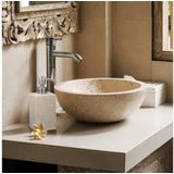 Relaxdays zeeppompje handzeep - 200 ml - navulbaar - zeepdispenser - rvs - polyresin - Zand