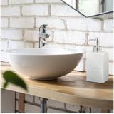 Relaxdays zeeppompje handzeep - 200 ml - navulbaar - zeepdispenser - rvs - polyresin - grijs