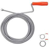 Relaxdays ontstoppingsveer met klauw - mechanische rioolveer - WC - douche - wastafel - 9 mm x 10 m - zilver