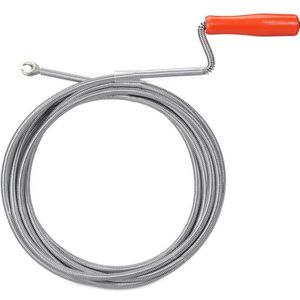 Relaxdays ontstoppingsveer met klauw - mechanische rioolveer - WC - douche - wastafel - 9 mm x 5 m - zilver