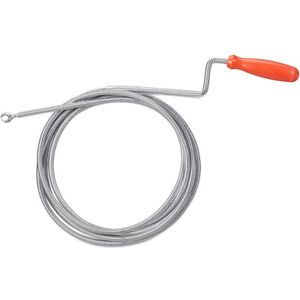 Relaxdays ontstoppingsveer met klauw - mechanische rioolveer - WC - douche - wastafel - 6 mm x 3 m - zilver