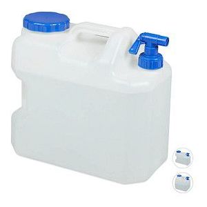 jerrycan met kraan - schroefdop - watertank - camping - tuin - kunststof - 18 liter - BPA-vrij - wit