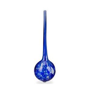Relaxdays Bewateringsballen, 2 stuks, gedoseerde irrigatieballen, plantenpot, bewateringshulp, kantoor, vakantie, glas, diameter 9 cm, blauw