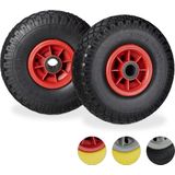 Steekwagenwiel - 3.00-4 - Massief - Zwart - 2 Stuks - Antilek - 260x85 mm