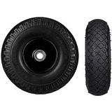 Relaxdays 2x steekwagenwiel 3.00-4 - 100 kg draaglast - stalen velg - as met diameter 20 mm - 260 x 85 mm - in het zwart