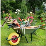 relaxdays Schubkarrenrad Vollgummi schwarz Stahl Felgen, Achse 2,0 cm