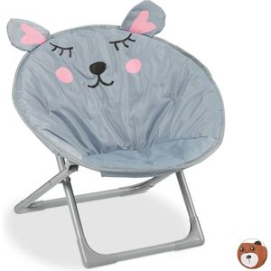 Relaxdays kinderstoel moon chair - relaxstoel voor kinderen - campingstoel - inklapbaar - muis