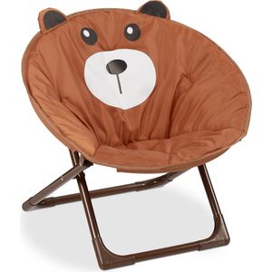 Relaxdays kinderstoel moon chair - relaxstoel voor kinderen - campingstoel - inklapbaar - Beer