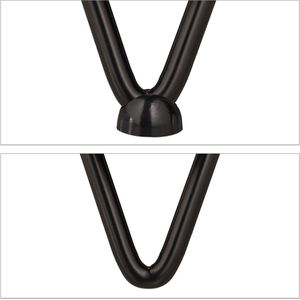 Relaxdays hairpin poten - tafelpoten metaal zwart - meubelpoot - set van 4 - haarspeld - 10 cm - 2 stangen
