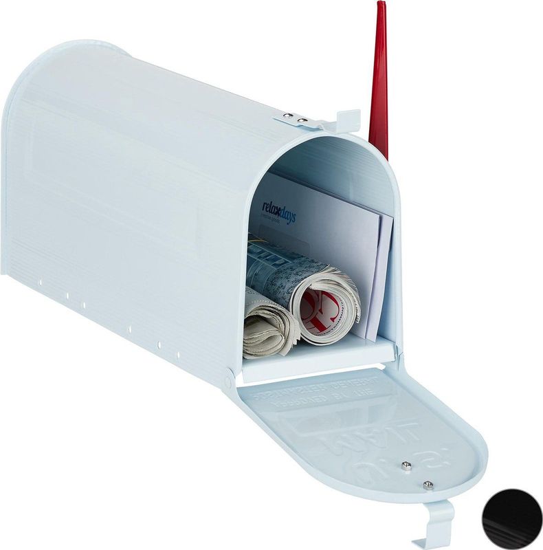 Relaxdays - Amerikaanse Brievenbus - Wit - Staal - 25x19x52,5 cm - Groot