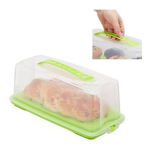Relaxdays taartdoos rechthoek - taart bewaardoos - cakedoos - transportbox voor cake - groen