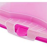 relaxdays Kuchentransportbox Eckige Kuchenbox, Kunststoff, Pink