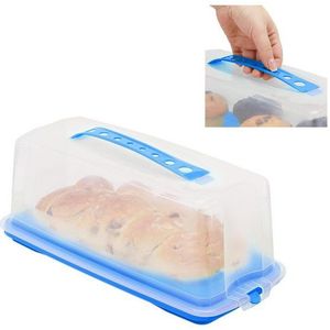 Relaxdays taartdoos rechthoek - taart bewaardoos - cakedoos - transportbox voor cake - blauw