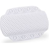 Relaxdays badkussen - met zuignappen - antislip - nekkussen - hoofdsteun - voor in bad - wit