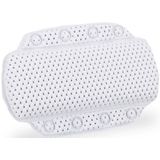 Relaxdays badkussen - met zuignappen - antislip - nekkussen - hoofdsteun - voor in bad - wit