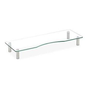 relaxdays Monitorständer silber, transparent