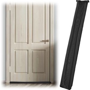 Relaxdays tochtstopper - 90 cm lang - tegen tocht & kou - stof - zwart