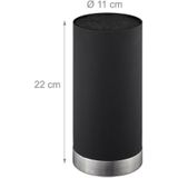 Relaxdays messenblok rond - zonder messen - kunststof - universeel - met borstel - 22 x 11 cm - zwart