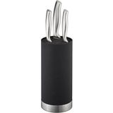 Relaxdays messenblok rond - zonder messen - kunststof - universeel - met borstel - 22 x 11 cm - zwart