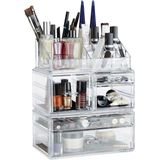 relaxdays Make-Up Organizer Acryl Make Up Organizer mit 21 Fächern, Schwarz