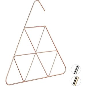 Relaxdays sjaalhanger - accessoire hanger - driehoekige vorm - 3 mm dun - edel design - koperen