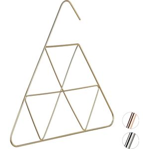 Relaxdays sjaalhanger - accessoire hanger - driehoekige vorm - 3 mm dun - edel design - goud